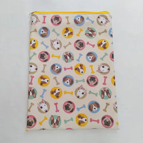 Saco Impermeável para Roupas 28x40 com Zíper - Cachorrinhos