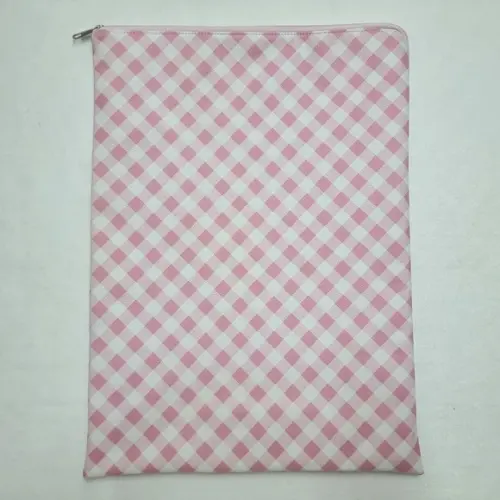 Saco Impermeável para Roupas 28x40 com Zíper - Xadrez Rosa