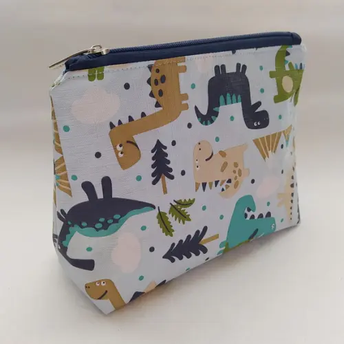 Saco Impermeável Zíper + Necessaire + Porta Higiene - Dinos