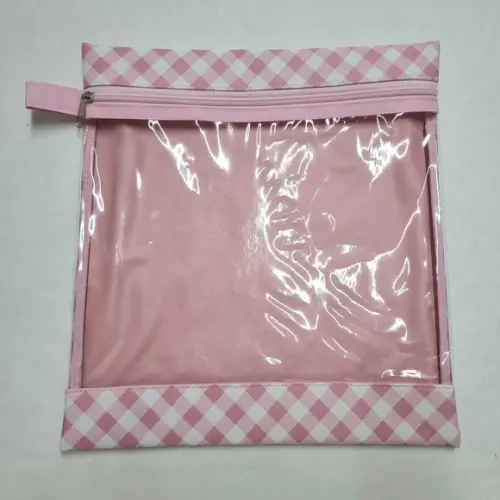 Saquinho Organizador Roupa Limpa - Xadrez Rosa