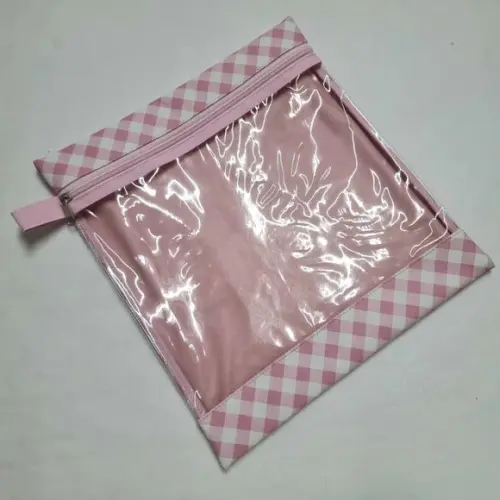 Saquinho Organizador Roupa Limpa - Xadrez Rosa