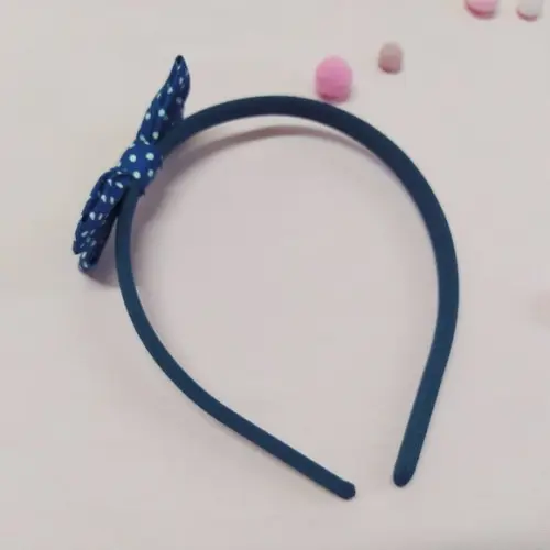 Tiara com Laço Libélula Azul Escuro Poá