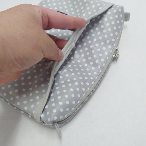 Necessaire Porta Fraldas e Lenço Umedecido - Cinza Poá