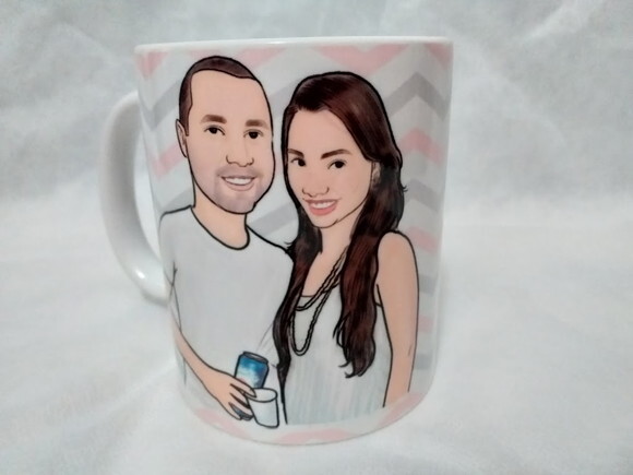 1 kit camisa + caneca personalizada com CARICATURA