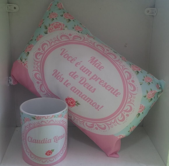 1 Kit Caneca Personalizada + Almofada 20x30