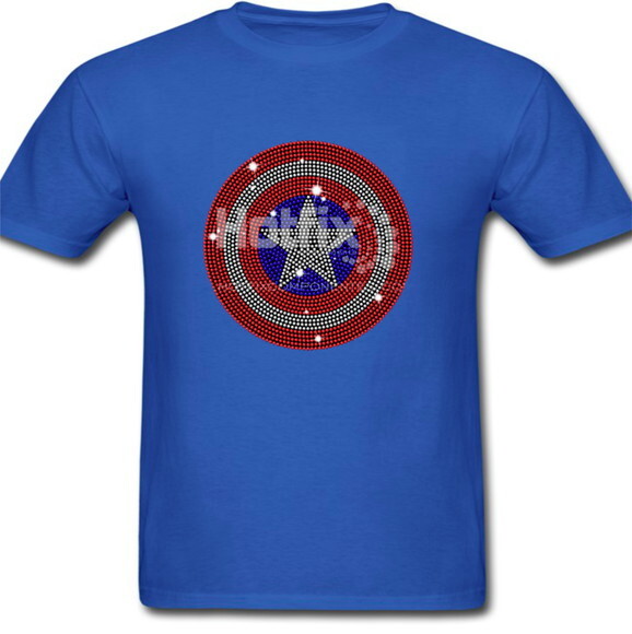 Camisa Personalizada em STRASS - CAPITÃO AMÉRICA