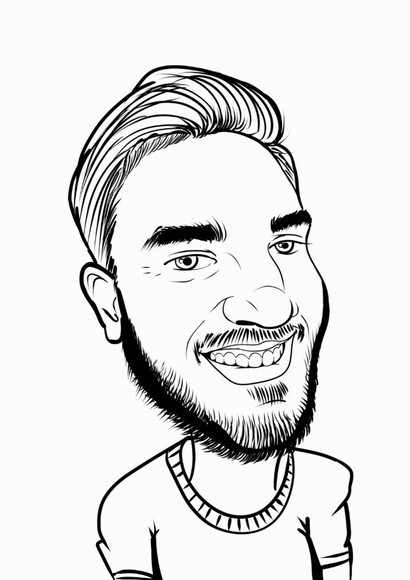 Caricatura Digital Preto e Branco