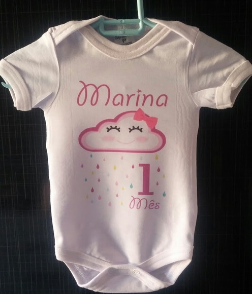 kit 12 body mesversário personalizado