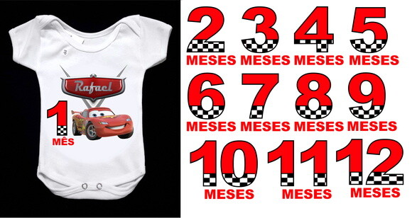 kit 12 body mesversário personalizado