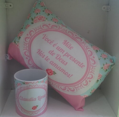 1 Kit Caneca Personalizada + Almofada 20x30