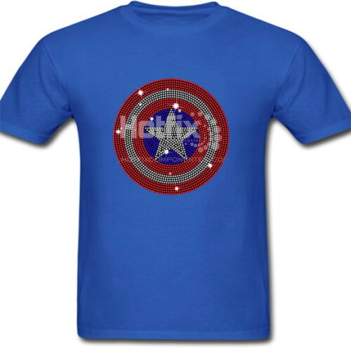 Camisa Personalizada em STRASS - CAPITÃO AMÉRICA