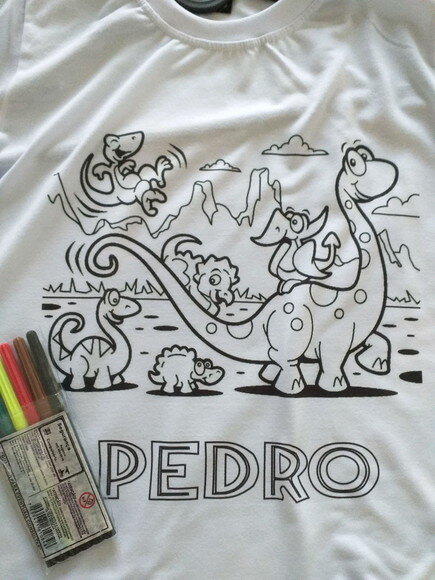 Camisa Personalizada Infantil para Colorir