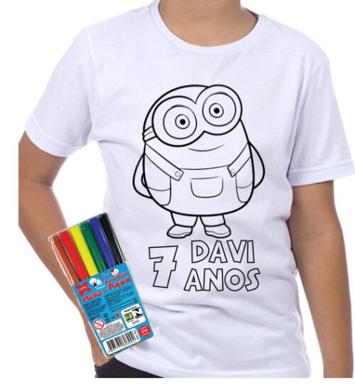 Camisa Personalizada INFANTIL para COLORIR