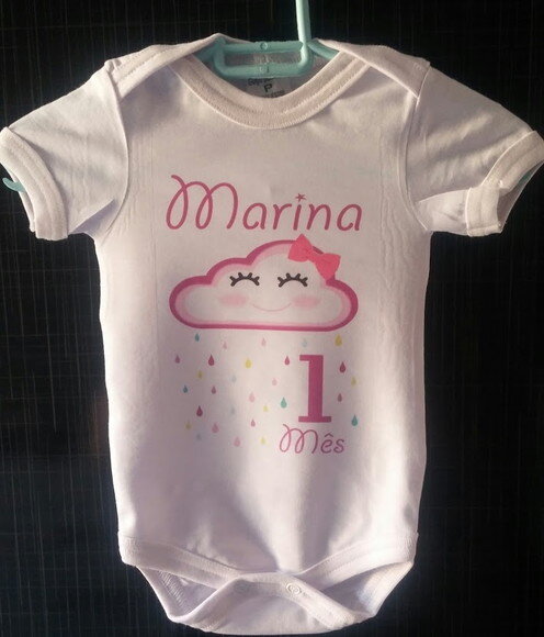 kit 12 body mesversário personalizado