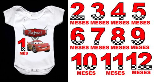 kit 12 body mesversário personalizado