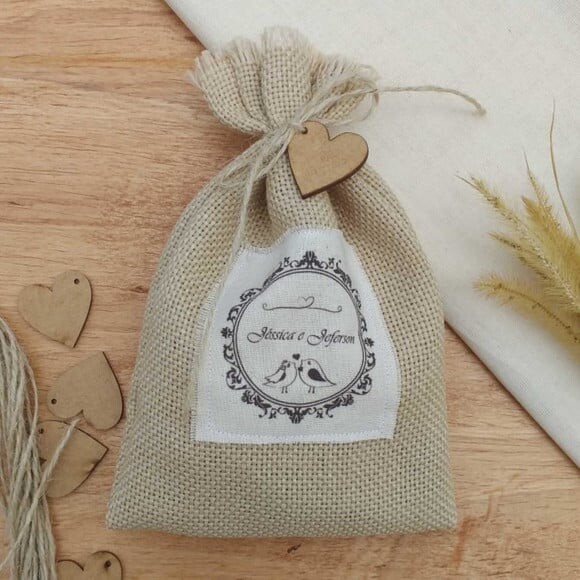 Saco de Juta 12 x 20 Casamento
