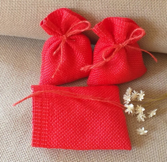 Saco de Juta Vermelho 8 x 10