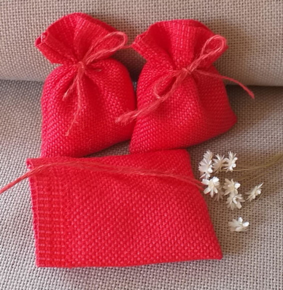 Saco de Juta Vermelho 8 x 10