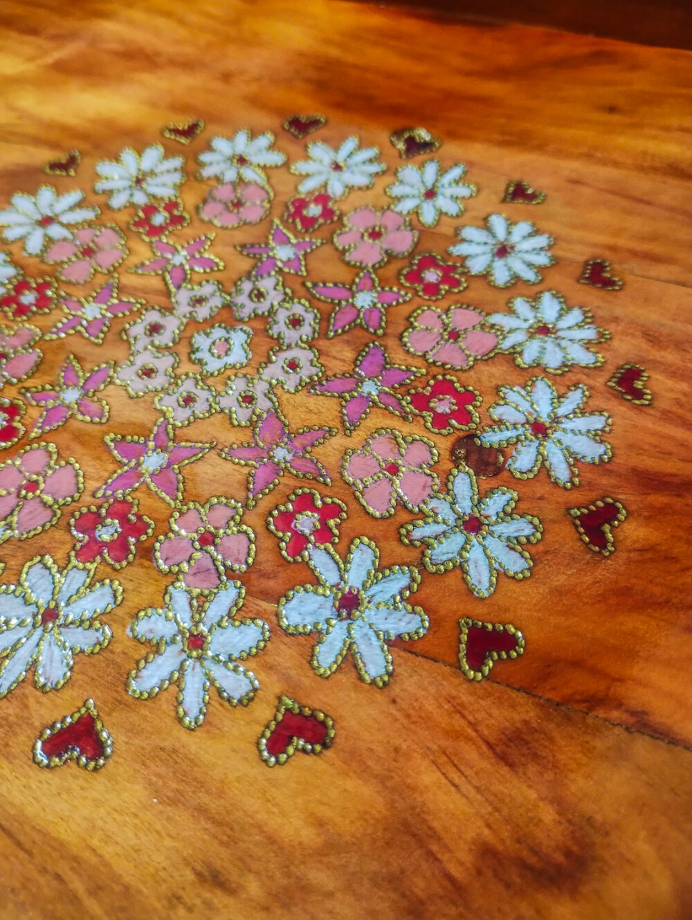 Bandeja de madeira de demolição decorativa Peroba Rosa
