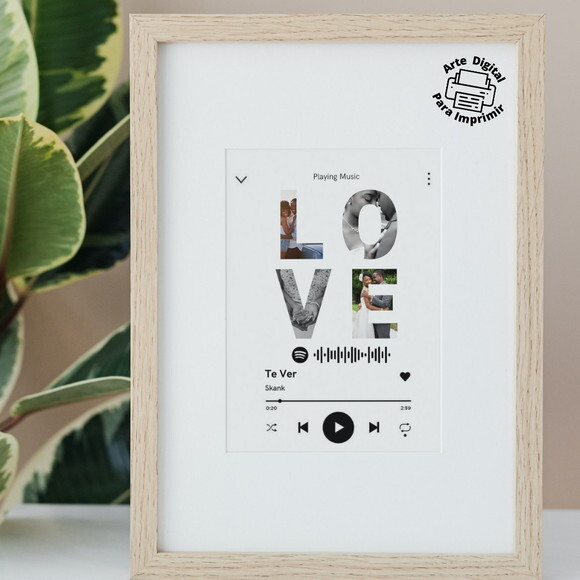 Arte Digital Quadro Personalizado Nossa Música Love Spotify