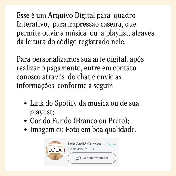 Arte Digital Quadro Personalizado Nossa Música Love Spotify