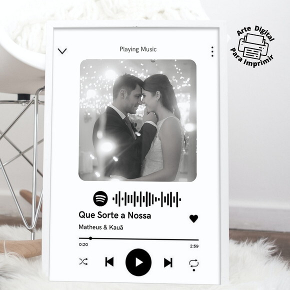 Arte Digital Quadros Personalizados Nossa Música Spotify