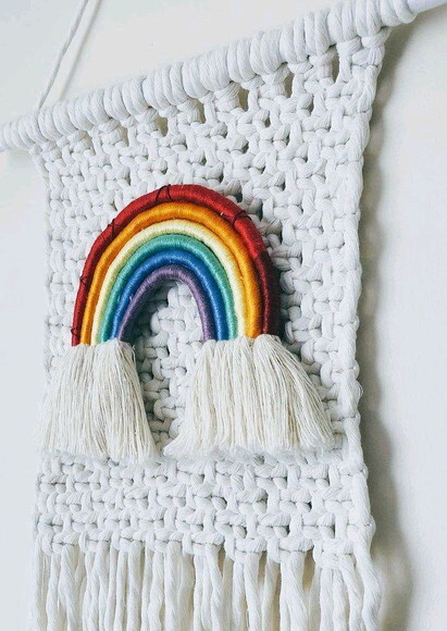 Painel Macrame Arco Iris