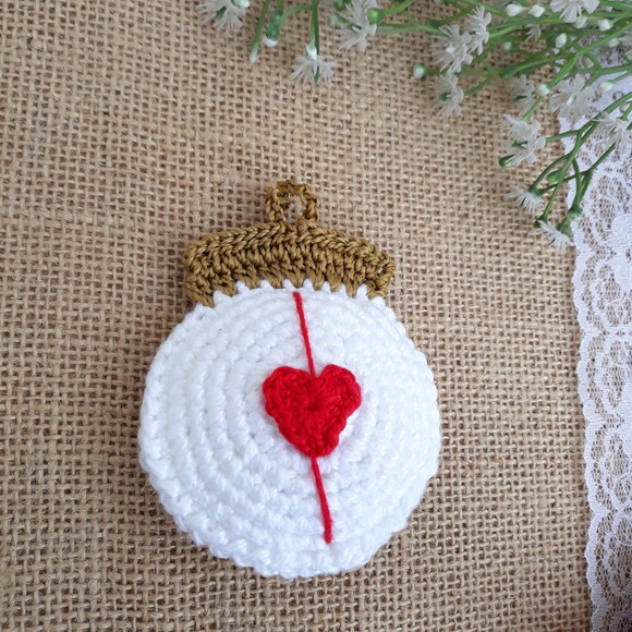 Pingente Enfeite Natalino Bola de Natal - Amor