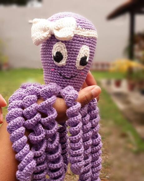 Polvo de Crochê Amigurumi - Terapêutico para Recém Nascido