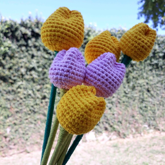 Tulipas de Crochê - Presente Dia dos Namorados