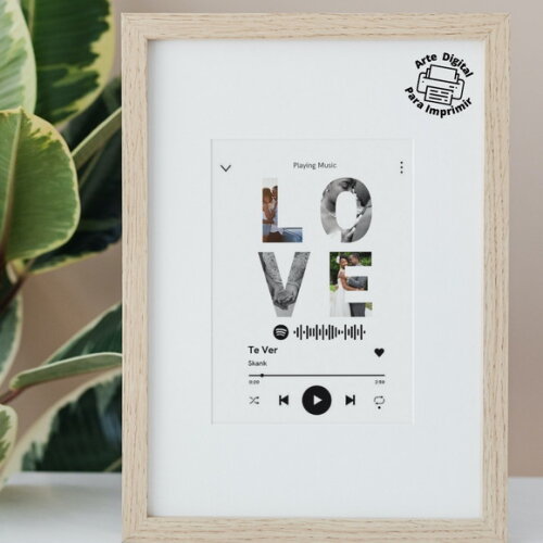 Arte Digital Quadro Personalizado Nossa Música Love Spotify