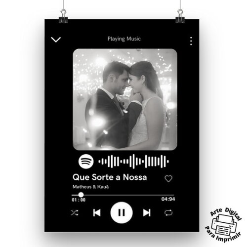 Arte Digital Quadros Personalizados Nossa Música Spotify