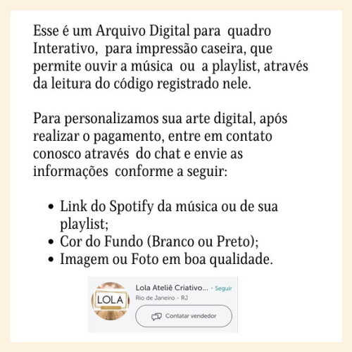 Arte Digital Quadros Personalizados Nossa Música Spotify