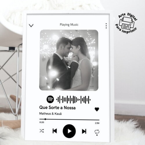 Arte Digital Quadros Personalizados Nossa Música Spotify