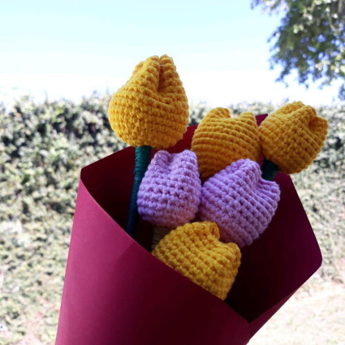 Buquê Tulipas de Crochê