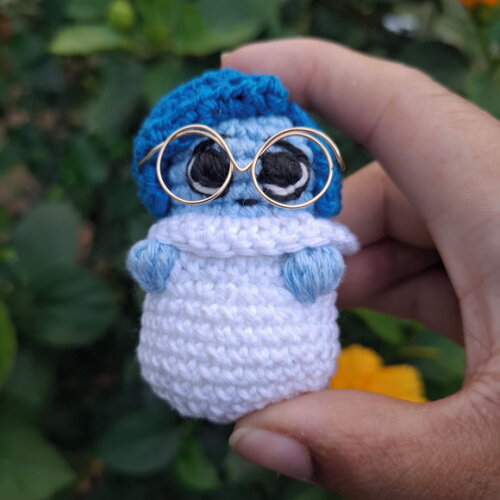 Chaveiro Tristeza de Divertidamente Amigurumi Personalizado