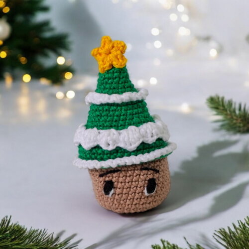 Enfeite Natalino Mini Árvore em Amigurumi