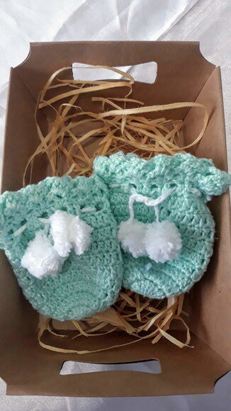 Kit de Luva de Crochê para Bebê