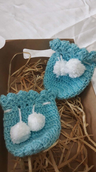 Kit de Luva de Crochê para Bebê