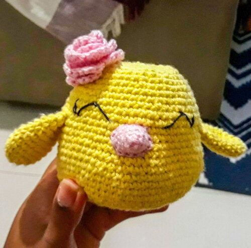 Passarinho Amigurumi no Ninho - Porta Maternidade Matilde