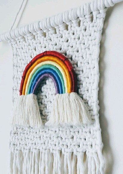 Painel Macrame Arco Iris