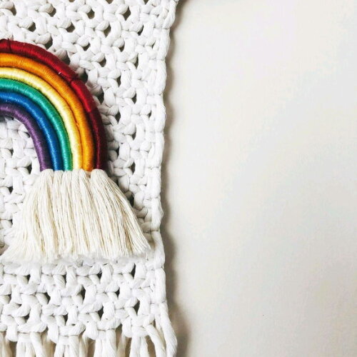 Painel Macrame Arco Iris