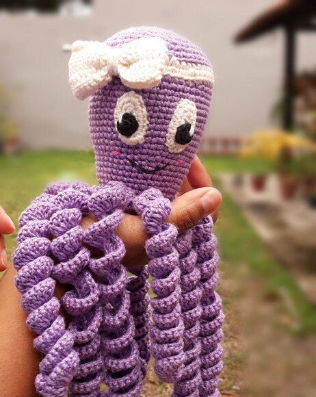 Polvo de Crochê Amigurumi - Terapêutico para Recém Nascido