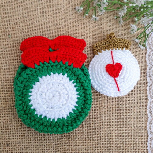 Porta Copos, descanso de xícaras ou taças bola de Natal.