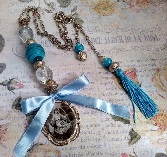 Medalhão de Berço Anjo da Guarda com Oração
