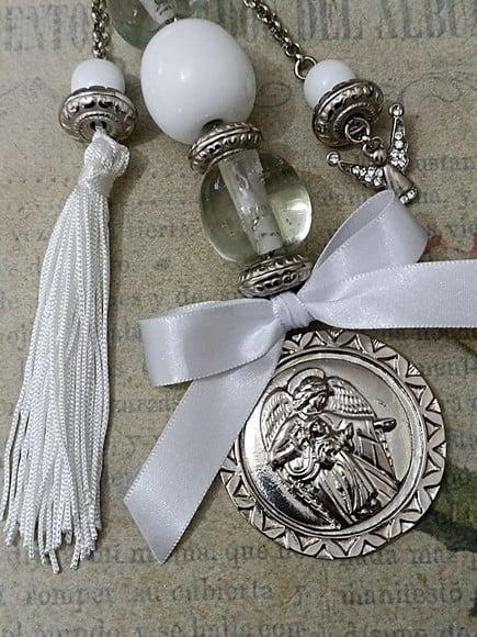 Medalhão de Berço Anjo da Guarda com Oração