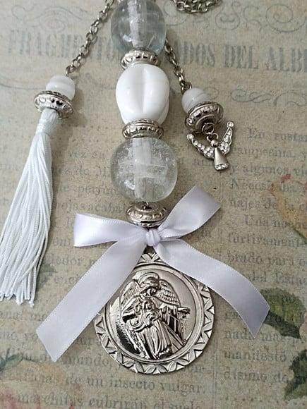 Medalhão de Berço Anjo da Guarda com Oração