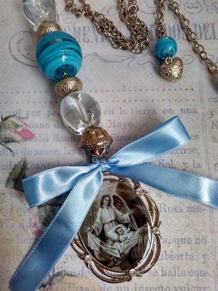 Medalhão de Berço Anjo da Guarda com Oração