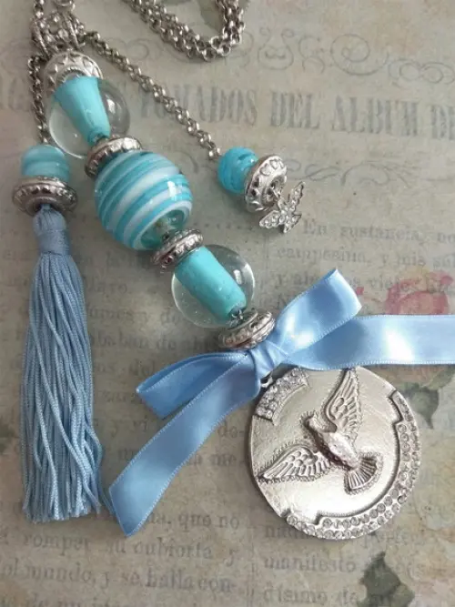 Medalhão Pingente de Berço Espirito Santo