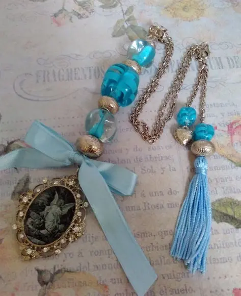 Medalhão Anjo da Guarda Imagem Azul Claro